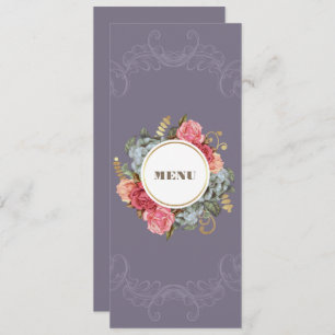 Vintage Floral Painting Custom Menu Cards