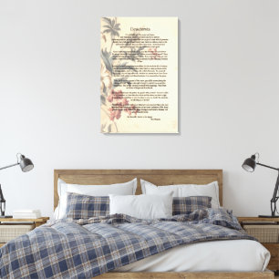 Vintage Floral Paper Desiderata by Max Ehrman Canvas Print