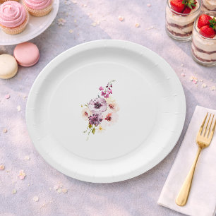 Vintage Floral Paper Plate