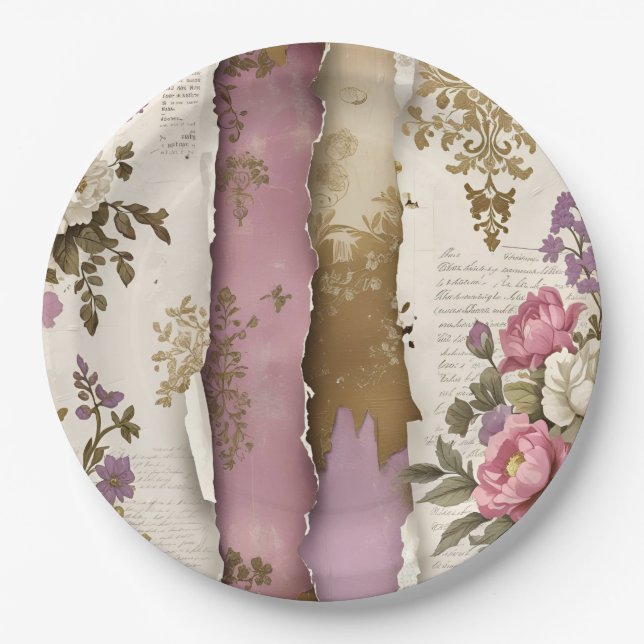 Vintage Floral - Paper Plates  (Front)