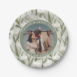 Vintage Floral Paper Plates For Newlywed Gift