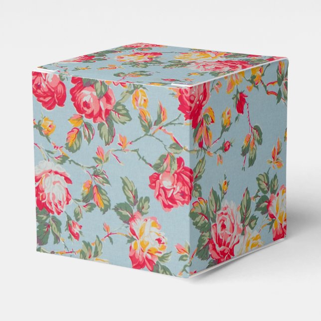 Vintage Floral Party Favour Gift Box (Front Side)