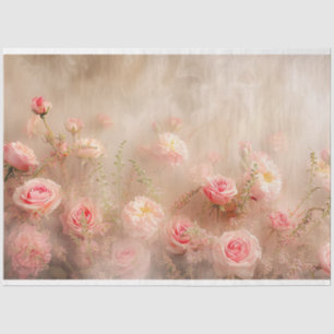 Vintage Floral Pastel Pinks & White Decoupage  Tissue Paper