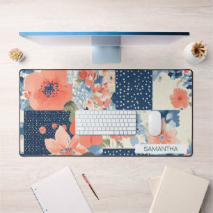 Vintage Floral Patchwork Pattern (11) Desk Mat