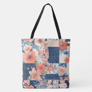 Vintage Floral Patchwork Pattern (11) Tote Bag