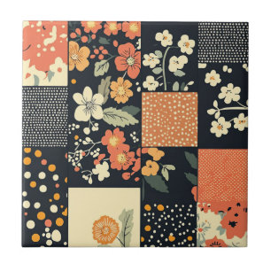 Vintage Floral Patchwork Pattern (1) Tile