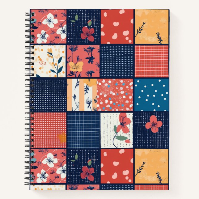 Vintage Floral Patchwork Pattern (2) Notebook (Front)