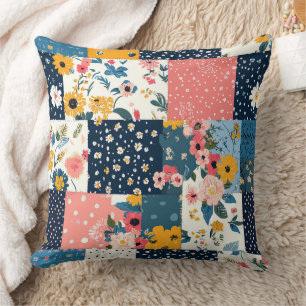 Vintage Floral Patchwork Pattern (4) Cushion