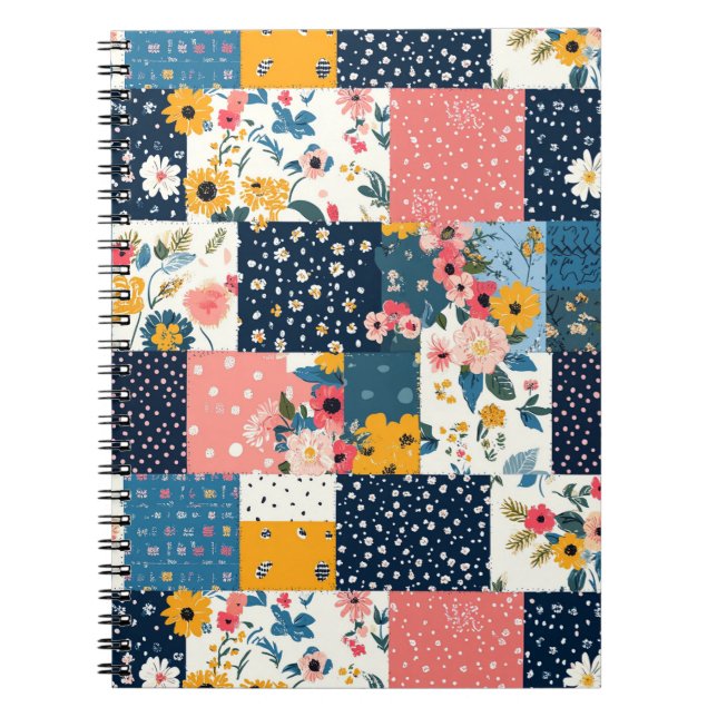 Vintage Floral Patchwork Pattern (4) Notebook (Front)