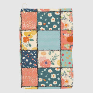 Vintage Floral Patchwork Pattern (6) Golf Towel