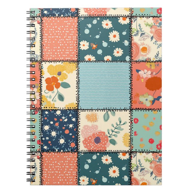 Vintage Floral Patchwork Pattern (6) Notebook (Front)