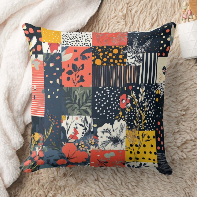 Vintage Floral Patchwork Pattern (7) Cushion (Blanket)
