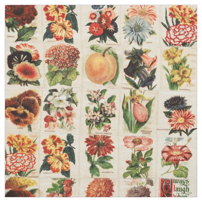 Vintage Floral Patchwork Pattern Fabric (Swatch)