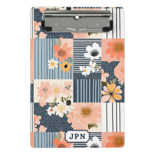 Vintage Floral Patchwork Pattern - Pastel (10) Mini Clipboard