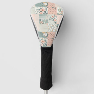Vintage Floral Patchwork Pattern - Pastel (1) Golf Head Cover