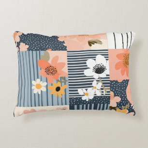 Vintage Floral Patchwork Pattern - Pastel (3) Decorative Cushion