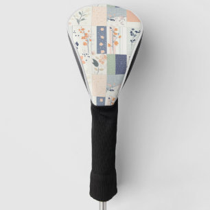 Vintage Floral Patchwork Pattern - Pastel (4) Golf Head Cover