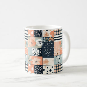 Vintage Floral Patchwork Pattern - Pastel (8) Coffee Mug