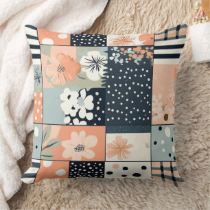 Vintage Floral Patchwork Pattern - Pastel (8) Cushion