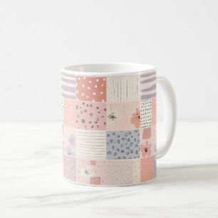 Vintage Floral Patchwork Pattern - Pastel (9) Coffee Mug