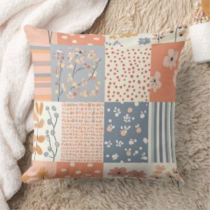 Vintage Floral Patchwork Pattern - Pastel (9) Cushion