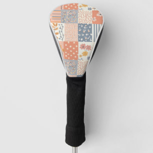 Vintage Floral Patchwork Pattern - Pastel (9) Golf Head Cover