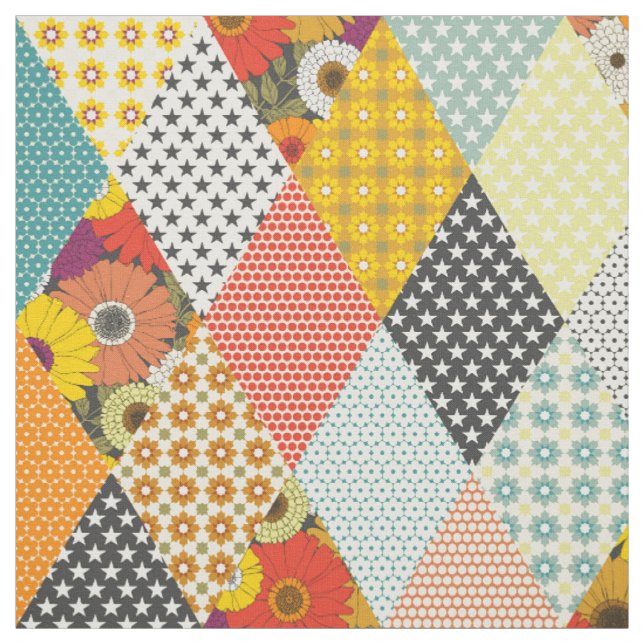 vintage floral patchwork quilt fabric (Swatch)