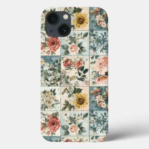 Vintage Floral Patchwork Style Design iPhone 13 Case