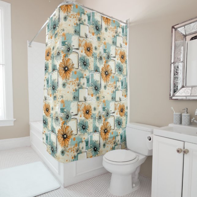 Vintage Floral Pattern (3) Shower Curtain (In Situ)