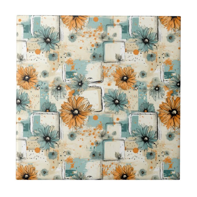 Vintage Floral Pattern (3) Tile (Front)