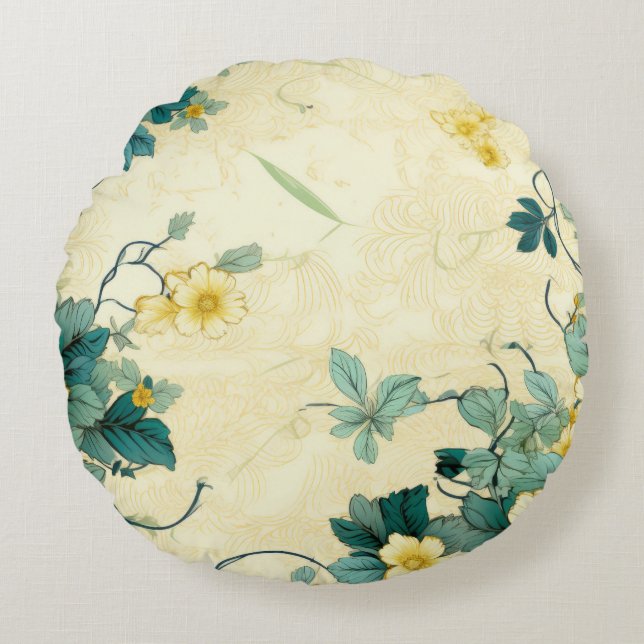 Vintage Floral Pattern (4) Round Cushion (Front)