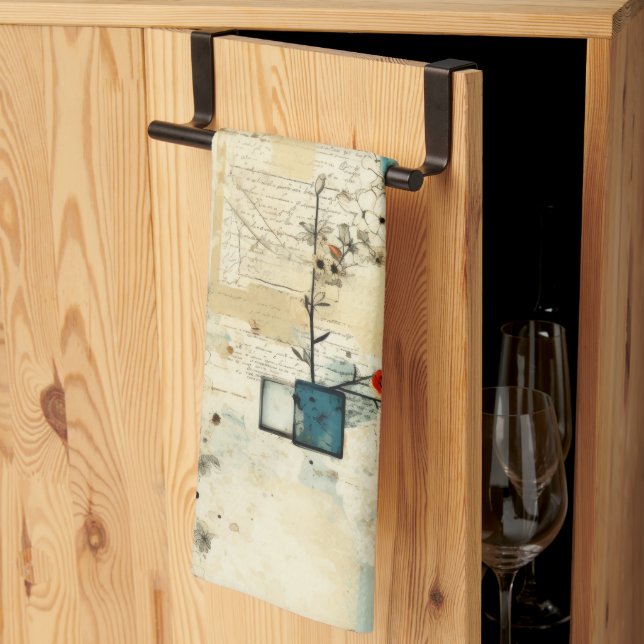 Vintage Floral Pattern (5) Tea Towel (Thirds Fold)