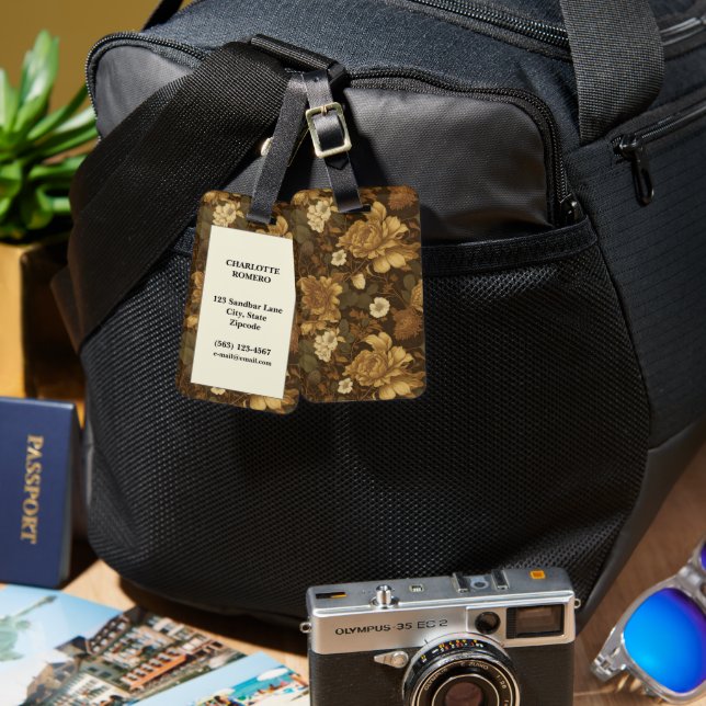 Vintage Floral Pattern (6) Luggage Tag (Front & Back)