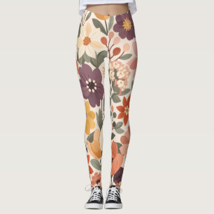 Vintage Floral Pattern All-Over Print Leggings