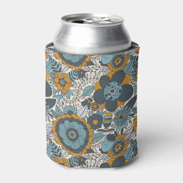 Vintage floral pattern can cooler (Can Front)