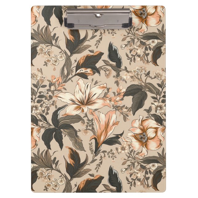 Vintage Floral Pattern Clipboard (Front)