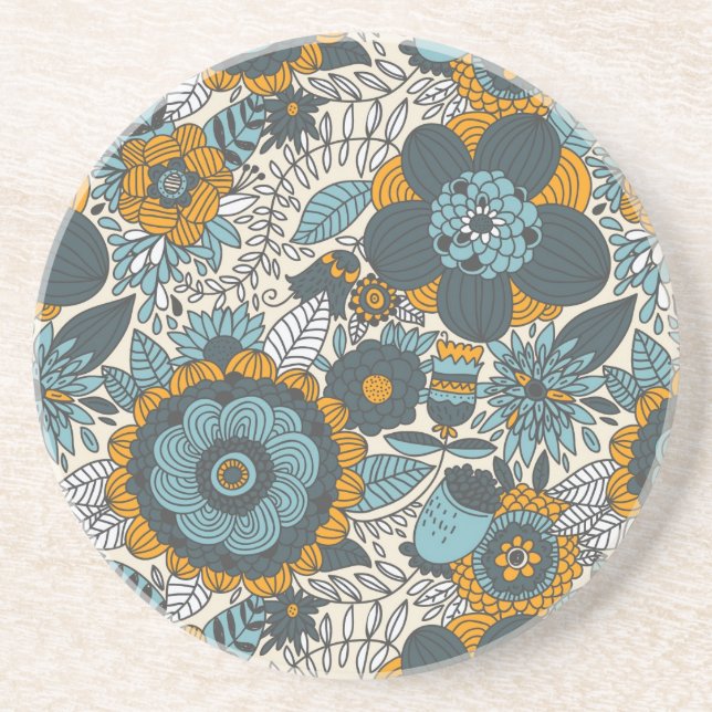 Vintage floral pattern coaster (Front)