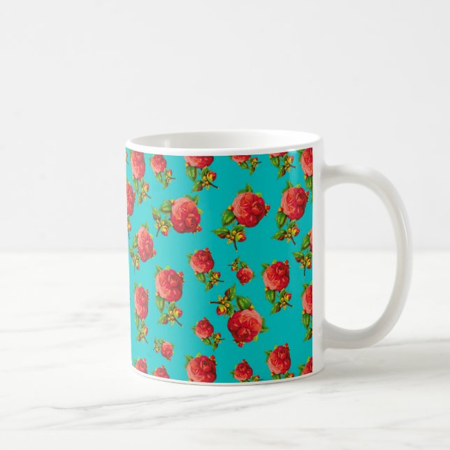 Vintage Floral Pattern Coffee Mug (Right)