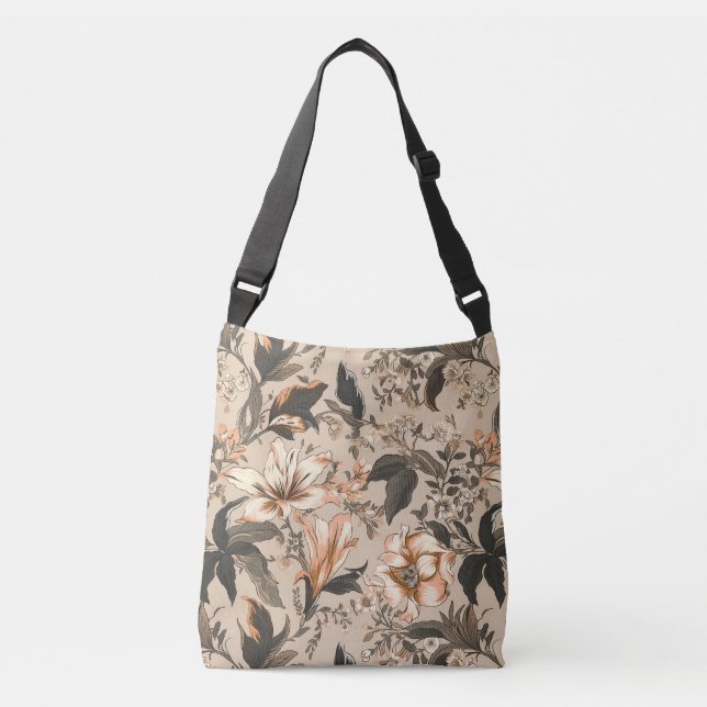 Vintage Floral Pattern Cross-body Bag (Front)