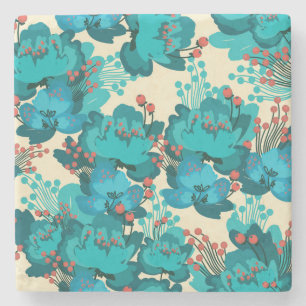 Vintage floral pattern, delicate flowers. stone coaster