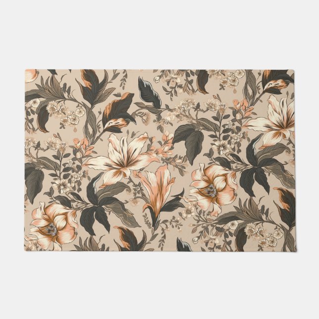 Vintage Floral Pattern Door Mat (Front)