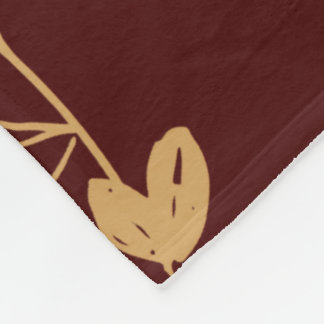 Vintage Floral Pattern - Elegant Burgundy & Gold Fleece Blanket