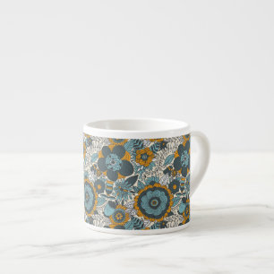 Vintage floral pattern espresso cup
