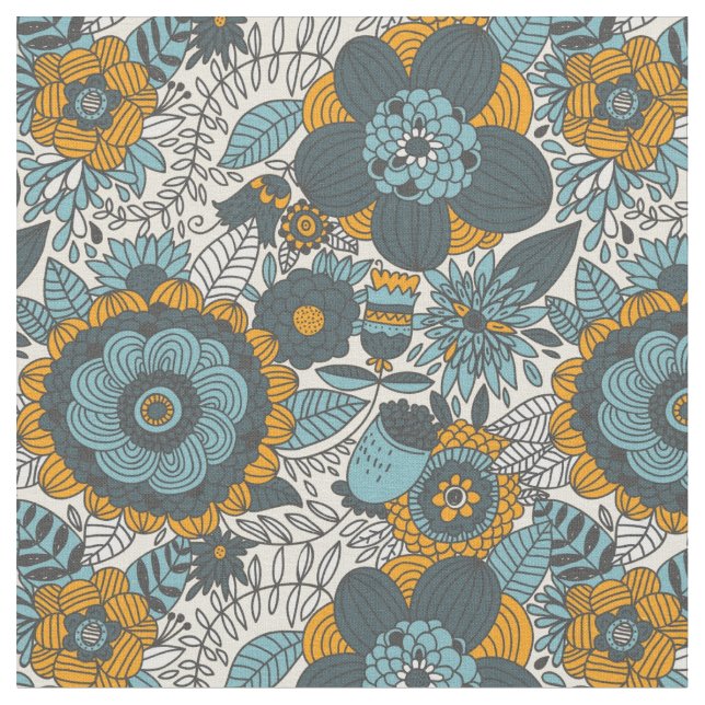 Vintage floral pattern fabric (Close Up)