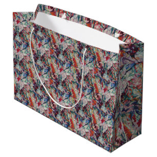 Vintage Floral Pattern Gladiolus Large Gift Bag