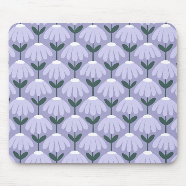 Vintage Floral Pattern Heather Blue Mouse Mat (Front)