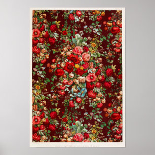 Vintage Floral Pattern Illustration Poster