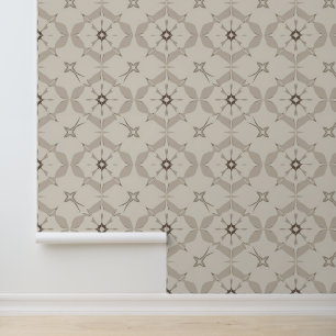 Vintage Floral Pattern in Beige Tones Wallpaper