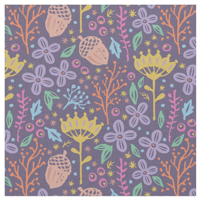 Vintage floral pattern in boho style. fabric (Close Up)