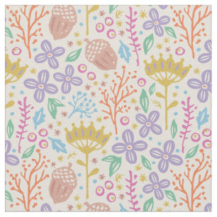 Vintage floral pattern in boho style. fabric